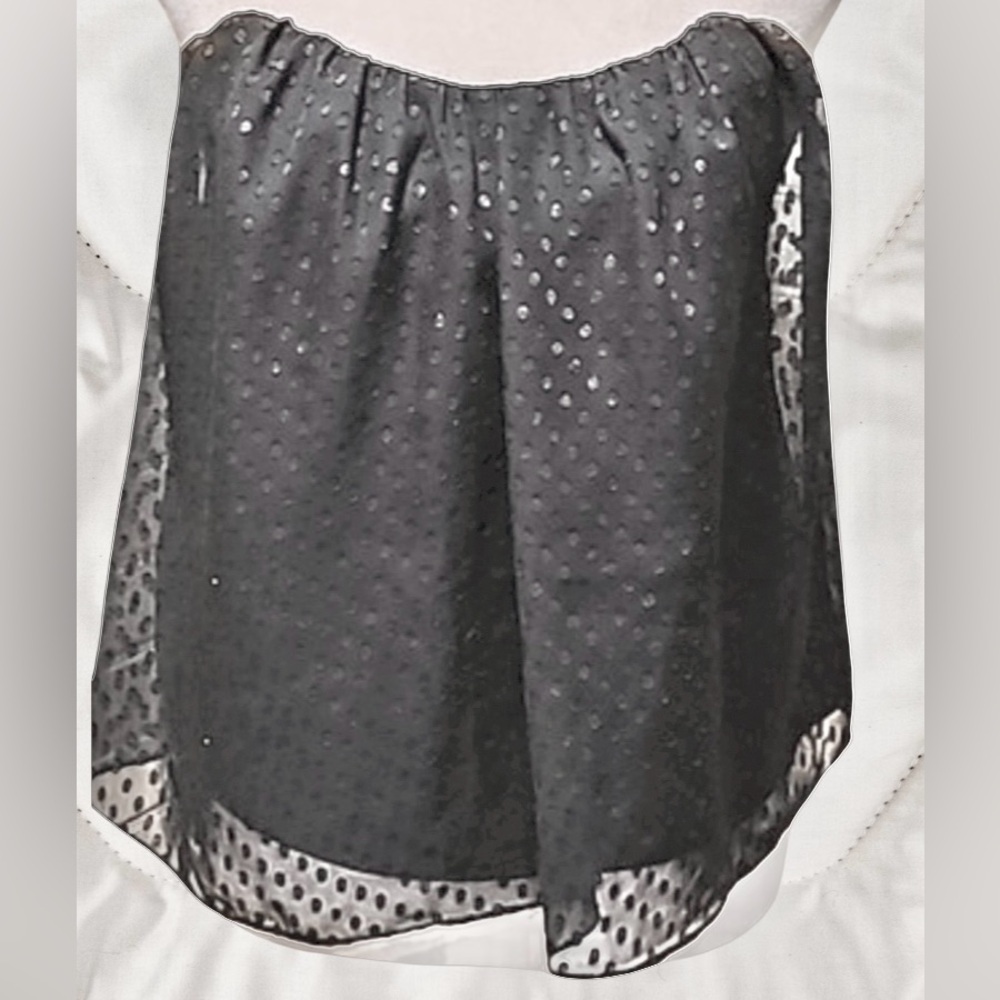 Kimchi Blue Black Sheer Polka Dot strapless top